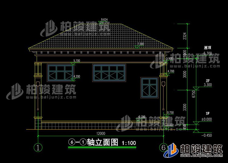 背立面图